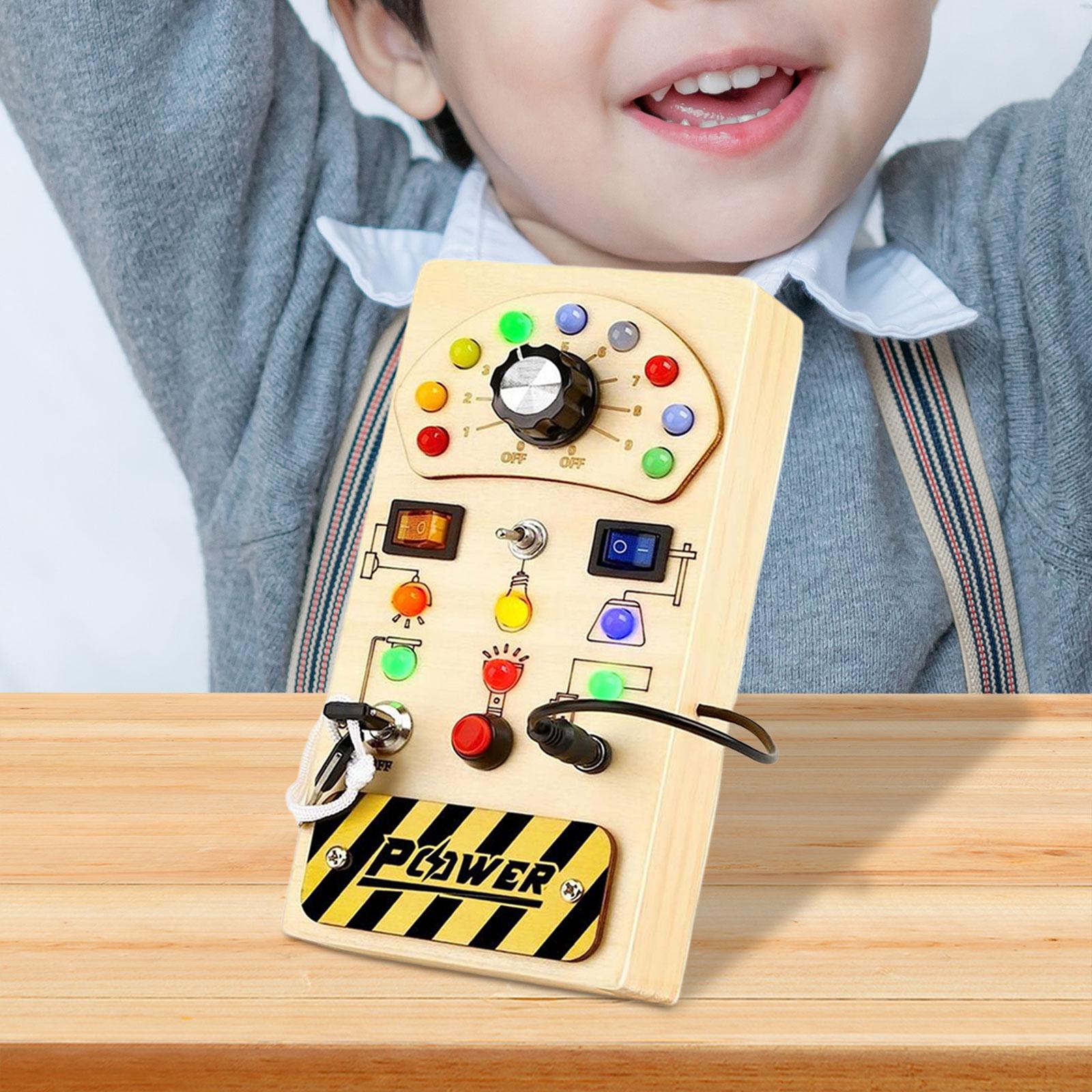 Montessori Wooden Busy Board Toddler - Montessori houten activiteitenbord met knoppen en